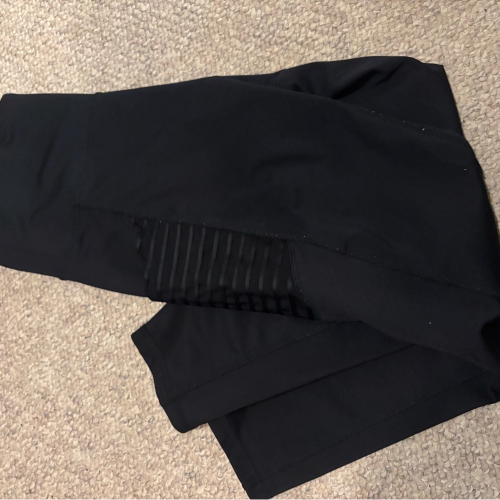 Black Leggings with Mesh Detail